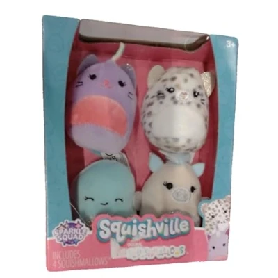 Image de Lot de quatre peluches Squishville Mini Sparkle Squad