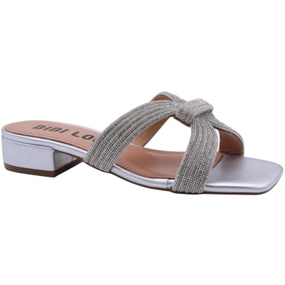 Afbeelding van Bibi Lou Bassi CON Strass Muiltjes, Dames, Maat: 37, Argento Leer/ synthetisch