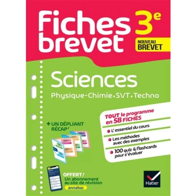 Image de Fiches Brevet Sciences 3e (Physique Chimie, SVT, Technologie) 2025