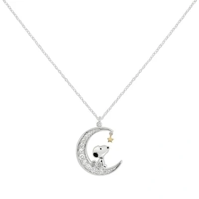 Afbeelding van Peanuts Snoopy in Moon Halsketting zilverkleurig Metaal Dames Animatie, Fan merch, TV series