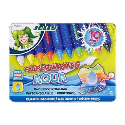 Afbeelding van Jolly Superwaxies Aquarel waskrijt, 10 stuks in metalen doos