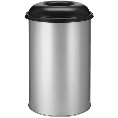 Afbeelding van Papierbak vlamdovend 200ltr aluminium/zwart