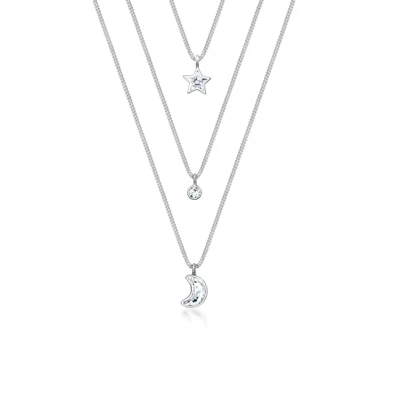 Afbeelding van Elli Layer MOND Stern Ketting silvercoloured, Dames, Maat: 40, Silver coloured