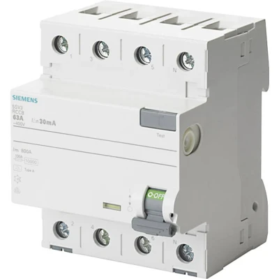 Afbeelding van Siemens 5SV3344 6 Dig.Industr. Aardlekschakelaar A 4 polig 40 0.03 400 V