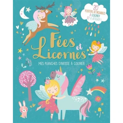 Image de Fees et licornes mes planches d&#039;artiste a colorier
