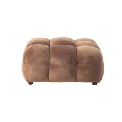 Afbeelding van Dutchbone Hackman Hocker Velours Cognac Bruin
