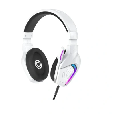 Afbeelding van Oniverse Bedrade gaming headset met verstelbare microfoon, compatibel PS5 PS4 Switch Xbox PC Mac, led, 50 mm luidspreker, comfortabel en ademend, bekabelde jack Meteor (Frost