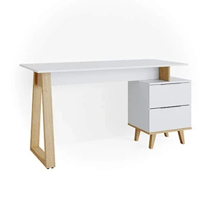 Afbeelding van Vicco Bureau Nautica, Wit/Eiken, 138 x 60 cm met laden L