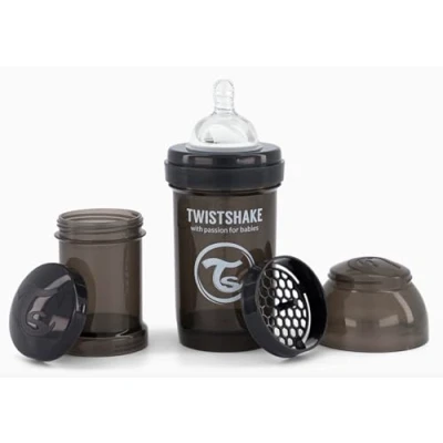 Afbeelding van Drinkflesje Antikoliek 180 ml Zwart Twistshake