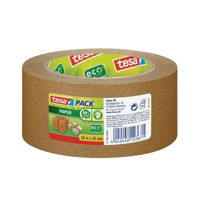Image de Tesa Eco Forte Adhérence ruban d&#039;emballage papier marron 50 mm x m (1 rouleau)