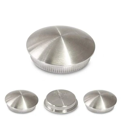 Afbeelding van Eindkappen van roestvrij staal V2A, stop voor leuningbuis, 42,4 mm (gebogen, compleet materiaal, diameter mm)