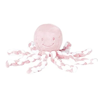 Afbeelding van Nattou Kuscheltier Oktopus, Für Neugeborene und Frühchen, 23 cm, Rosa/Weiß
