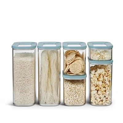 Image de Mepal Ensemble de 6 Boîte Conservation Alimentaire Modula Cuisine avec Couvercle Rangement Empilable &amp; Hermétiques 2x 2000 ml, 1000 1x 1500 ml 425 Nordic Green