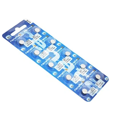 Image de Crazy4fones Lot de 10 piles pour montre Renata 377 SR626SW à faible décharge en oxyde d&#039;argent 1,55 V