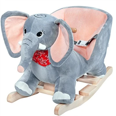 Afbeelding van Schommeldier Olifant met veiligheidsgordel en geluidsfunctie, hobbeldier
