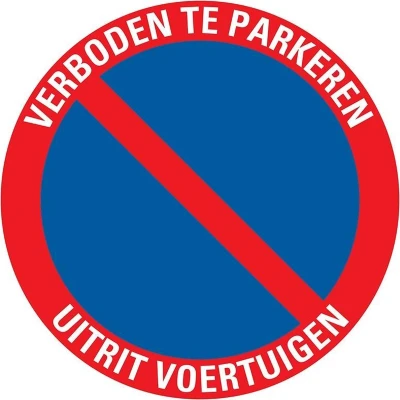Afbeelding van Pickup Bord Rond 300 mm Verboden Te Parkeren Uitrit Vo