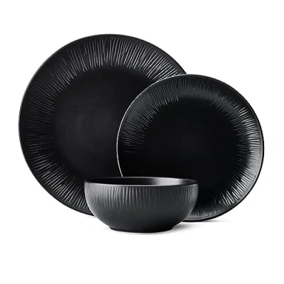 Afbeelding van Mikasa Jardin Midnight 12pc Stoneware Dinner Set, Gift boxed