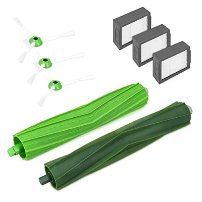 Afbeelding van kwmobile reserveonderdelen compatibel met iRobot Set van 8 Geschikt voor Roomba e5, i7 en i7+ 3 filters, zijborstels 2 hoofdborstels