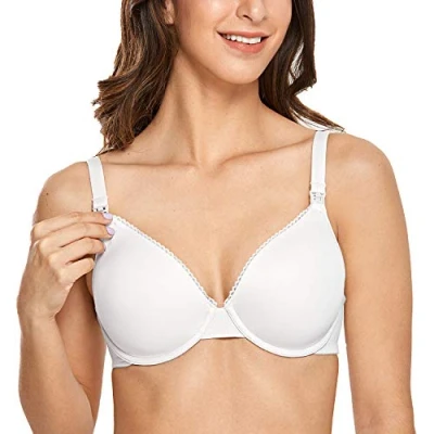 Afbeelding van Gratlin Dames borstvoedingsbeha zwangerschap beugel padded, Wit.