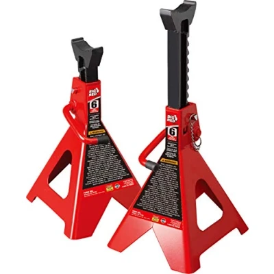 Image de Torin BIG Red T46002A Support de Levage en Acier : Double Verrouillage, capacité 6 tonnes, Rouge, 1 Paire