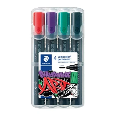 Afbeelding van STAEDTLER Lumocolor permanent marker ronde punt Box 4 st
