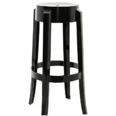 Afbeelding van Kartell Charles Ghost, kruk, groot, hoogte 75 cm, zwart, 2 stuks
