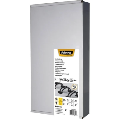 Afbeelding van Draadrug Fellowes 6mm 34 rings A4 wit 100stuks