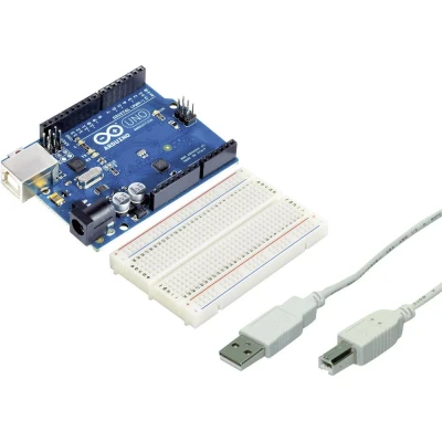 Afbeelding van Arduino 65139 Board Uno Rev3 SMD + Breadboard &amp; Cable Core ATMega328