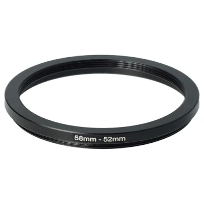 Afbeelding van vhbw Step down filter adapterring 58 mm naar 52 voor cameralens verkleiner, metaal, zwart