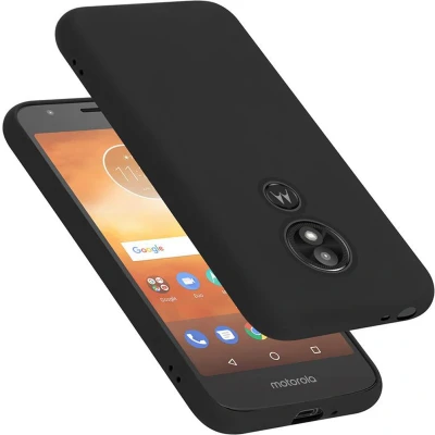 Afbeelding van Cadorabo Hoesje geschikt voor Motorola MOTO E5 PLAY GO in LIQUID ZWART Beschermhoes gemaakt van flexibel TPU silicone Case Cover
