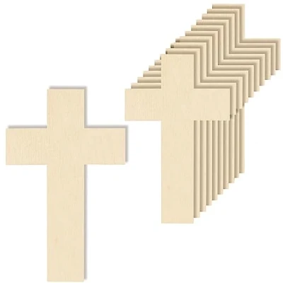 Afbeelding van Creative Deco 10 x Houten Vormen Kruis 6 cm Multiplex Perfect voor Verf, Versieren, Cadeau en Decoupage, DIY