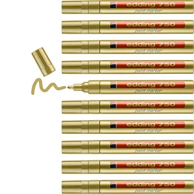 Afbeelding van Viltstift edding 750 lakmarker rond 2 4mm goud