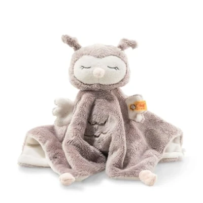 Afbeelding van Steiff Ollie Knuffeldier, uil, roze en crème, 26 cm, zacht wasbaar