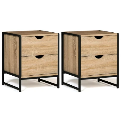 Image de Lot de 2 tables chevet DETROIT tiroirs design industriel