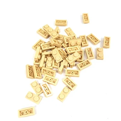Afbeelding van Lego City Classic Basic Creatieve bouwstenen, 50 stuks, 1 x 2 lichtbeige platen, flexibel combineerbare mini platen voor fantasierijke bouwwerelden