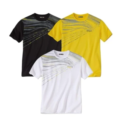Afbeelding van ATLAS FOR MEN T shirts voor heren, 3 stuks, ronde hals, korte mouwen, verkrijgbaar in grote maten van M tot 5XL.