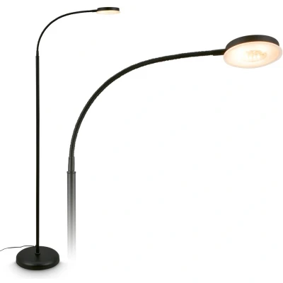 Afbeelding van BRILONER Megg LED Vloerlamp dimbaar &amp; zwenkbaar 125.5 cm hoog warm wit licht moderne staande lamp leeslamp voor woonkamer zwart