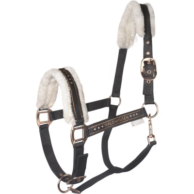 Afbeelding van Waldhausen Halter Elegant Paardenhalster Zwart Roze Pony