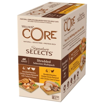Afbeelding van Wellness Core Signature Selects Shredded Multi Pack Kattenvoer Mix 8x79 g