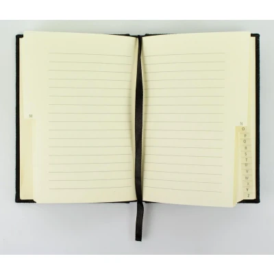 Afbeelding van Alfabetboek Kangaro A6 A Z linnen hard cover zwart, 208 pagina&#039;s, leeslint, elastiek