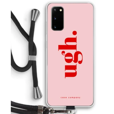 Afbeelding van Case Company® hoesje met Koord geschikt voor Samsung Galaxy S20 Ugh Telefoonhoesje Zwart Bescherming aan alle Kanten en Over de Schermrand