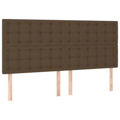 Afbeelding van vidaXL Hoofdborden 4 st 80x5x78/88 cm stof donkerbruin
