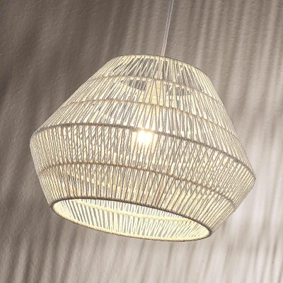 Afbeelding van Lindby hanglamp 1licht papier, metaal H: 27.5 cm E27 wit