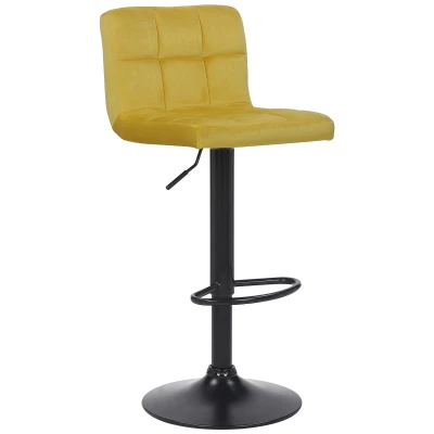 Afbeelding van Barkruk Simo Velvet, Geel
