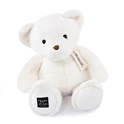 Afbeelding van Histoire d&#039;Ours Grote pluche beer de teddybeer wit 40 cm groot, superzacht dier om te kalineren voor kinderen cadeau idee geboorte, baby, Kerstmis en verjaardag HO3221