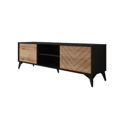 Afbeelding van Meubella TV Meubel Dolores Eiken Zwart 153,4 cm