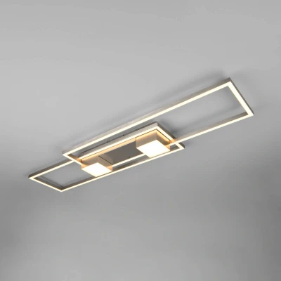 Afbeelding van LED plafondlamp Albany, nikkel, 100 x 28 cm, aluminium CCT dimbaar