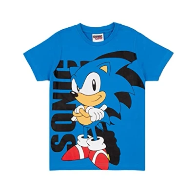 Afbeelding van SONIC THE HEDGEHOG Supersonic Game T shirt voor jongens, blauw, Blauw