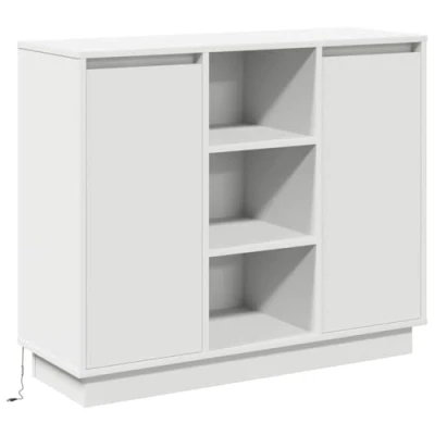 Afbeelding van vidaXL Dressoir met LED Wit 90x32x75 cm Engineered Hout