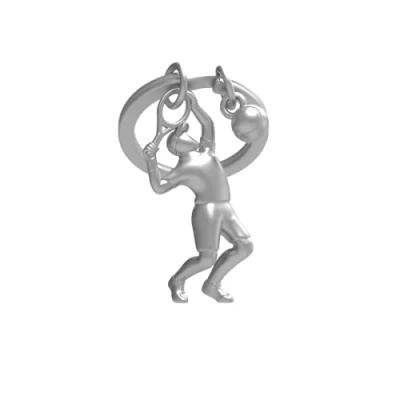 Afbeelding van Metalmorphose Tennisspeler 3D Metalen Sleutelhanger